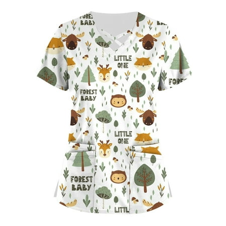 Fashion Gift! YANXIAO Plus Size Cute Printed Scrub Working Uniform Tops for Women Cross V-Neck Short Sleeve Fun T-Shirts Workwear Tee with Pockets womens tops
Fashion Gift! YANXIAO Plus Size Cute Printed Scrub Working Uniform Tops for Women Cross V-Neck Short Sleeve Fun T-Shirts Workwear Tee with Pockets womens tops