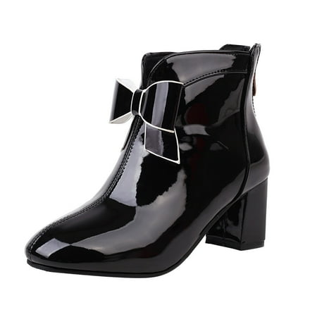 Mackneog Women s Shoes British Style Bowknot Thick Heel Medium Heel Solid Back Zipper Short Boots Gift on Clearance
Mackneog Women s Shoes British Style Bowknot Thick Heel Medium Heel Solid Back Zipper Short Boots Gift on Clearance