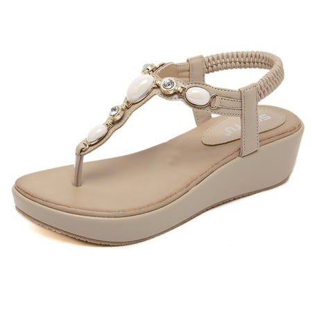 Lyinloo Ladies Sandals Rhinestone Buckle Style Wedge Heel Large Size Flip Flop Sandals White 36
Lyinloo Ladies Sandals Rhinestone Buckle Style Wedge Heel Large Size Flip Flop Sandals White 36