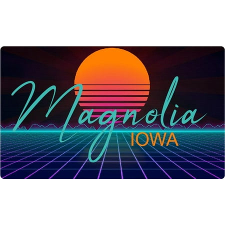 Oakville Iowa 4 X 2.25-Inch Fridge Magnet Retro Neon Design