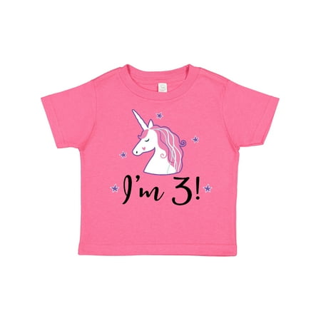 Inktastic Third Birthday Cute Unicorn Gift Toddler Toddler Girl T-Shirt