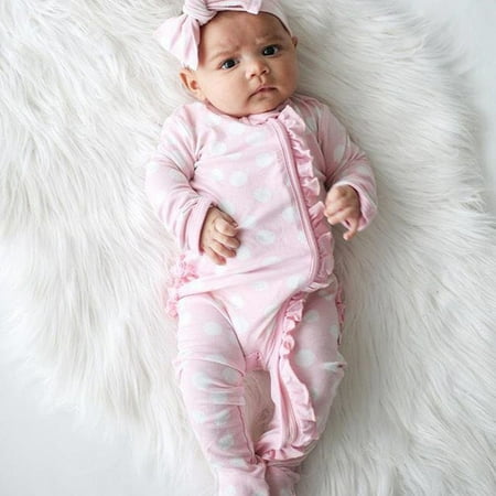 DENGDENG Baby Girls with Headband Summer Full Infant Jumpsuit Long-Sleeve Button Footed Sleep Ruched Dot Printed Bodysuit Outfits 3M-18M
DENGDENG Baby Girls with Headband Summer Full Infant Jumpsuit Long-Sleeve Button Footed Sleep Ruched Dot Printed Bodysuit Outfits 3M-18M