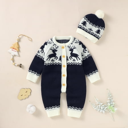 Christmas Baby Rompers Cute Elks Newborn Girls Boys Jumpsuit Outfit Knit Toddler Infant Clothing Winter Playsuit Hat Long Sleeve
Christmas Baby Rompers Cute Elks Newborn Girls Boys Jumpsuit Outfit Knit Toddler Infant Clothing Winter Playsuit Hat Long Sleeve