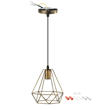 Pendant Light Kit Metal Diamond Cage Hanging Light Socket E26/E27 with 1M Cord Golden Tone
Pendant Light Kit Metal Diamond Cage Hanging Light Socket E26/E27 with 1M Cord Golden Tone
