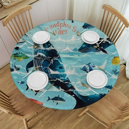 Whale Ship Wheel Round Table Cover Stain Resistant Washable Indoor Outdoor Tablecloth Dining Parties Waterproof Fabric 100% Polyester 46-50
Whale Ship Wheel Round Table Cover Stain Resistant Washable Indoor Outdoor Tablecloth Dining Parties Waterproof Fabric 100% Polyester 46-50