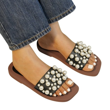 Yeleire Women Slippers Pearl Slippers Fashion All Match Casual Pearl Non Slip Beach Sandals
Yeleire Women Slippers Pearl Slippers Fashion All Match Casual Pearl Non Slip Beach Sandals