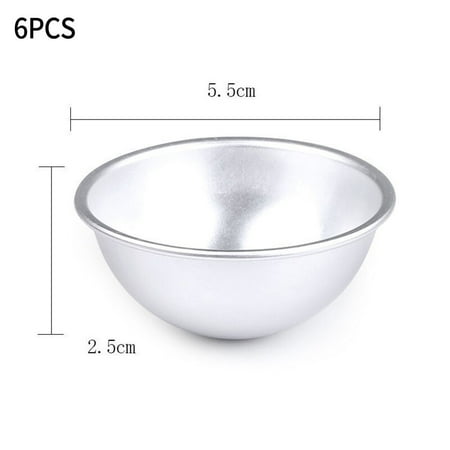 6Pcs 3D Aluminum Bath Bomb Molds Half Ball Cake Moulds Chocolate Baking Pan