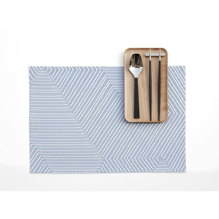 Set of 2 Metro Vinyl Rectangular Placemat Wipes Clean 13 X19 Marina Blue