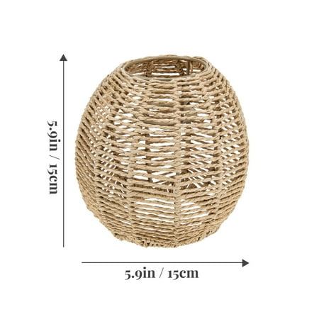 2pcs Imitation Rattan Woven Lampshade Hanging Lamp Cover Pendant Light Cover