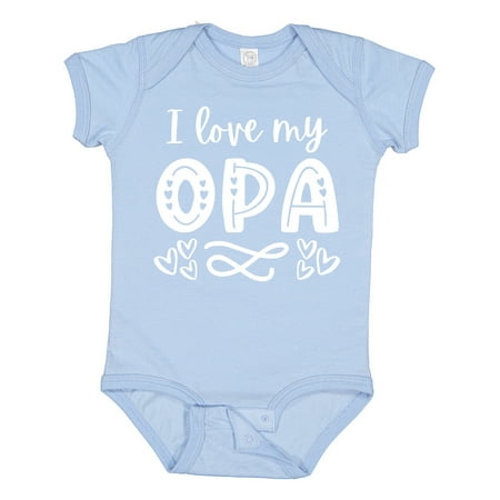 Inktastic I Love My Opa with Hearts Gift Baby Boy or Baby Girl Bodysuit