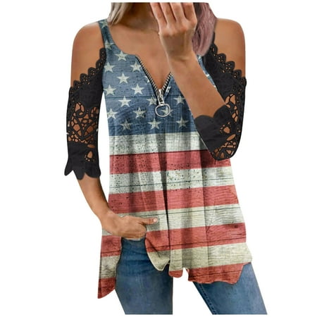 Workout Tops for Women Flannel Shirts for Women Fashion Woman Causal Zipper Neck Independence Day Printing Blouse Lace Short Sleeve T-Shirt Summer Tops Cute Tops for Women Clearance Tops Blue XL
Workout Tops for Women Flannel Shirts for Women Fashion Woman Causal Zipper Neck Independence Day Printing Blouse Lace Short Sleeve T-Shirt Summer Tops Cute Tops for Women Clearance Tops Blue XL