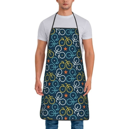 Uemuo Bicycle Colorful Printed Bib Apron Adjustable Water and Oil Resistant Cooking Kitchen Chef Apron for Women Men
Uemuo Bicycle Colorful Printed Bib Apron Adjustable Water and Oil Resistant Cooking Kitchen Chef Apron for Women Men