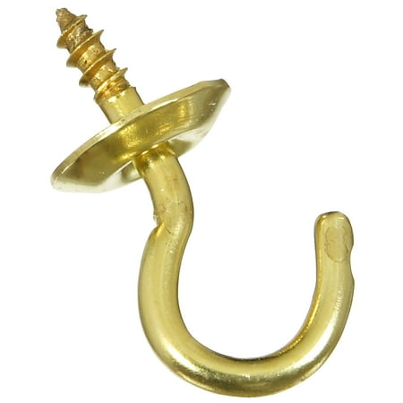 National Hardware N119-602 1/2 Solid Brass Cup Hooks 6 Count
