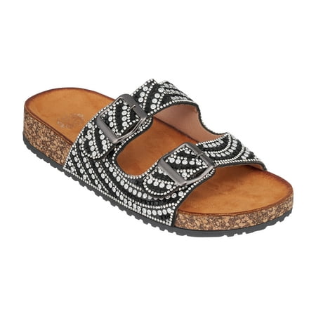 GC Shoes Women s Cork Platform Footbed Sandals Casual Summer Comfort Slides Studded Buckle Strap Slip Ons Holly/Black/9
GC Shoes Women s Cork Platform Footbed Sandals Casual Summer Comfort Slides Studded Buckle Strap Slip Ons Holly/Black/9