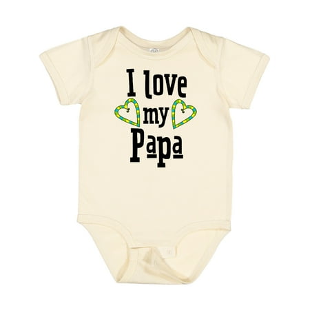 Inktastic I Love My Papa- Hearts Gift Baby Boy or Baby Girl Bodysuit