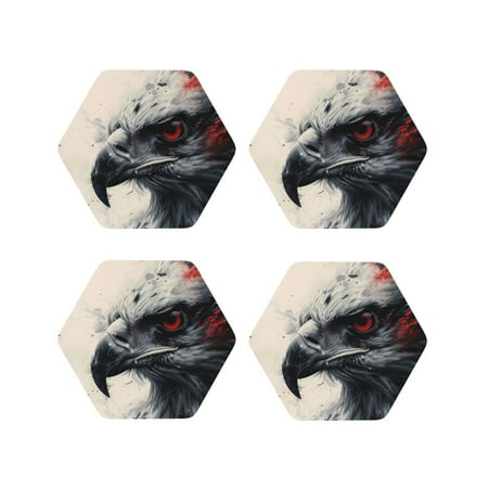Leather Coasters with Heat-resistant for Drinks Red Black Ink Style Bald Eagle -标题2 Hexagon
Leather Coasters with Heat-resistant for Drinks Red Black Ink Style Bald Eagle -标题2 Hexagon