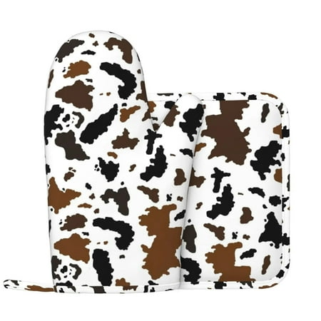 Cowhide Oven Mitts and Pot Holders Set Farm Highland Cow Skin Print Resistant Non-Slip BBQ Baking Gloves Kitch Potholder Mat
Cowhide Oven Mitts and Pot Holders Set Farm Highland Cow Skin Print Resistant Non-Slip BBQ Baking Gloves Kitch Potholder Mat