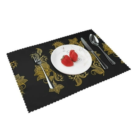 Home Classical Plant Golden Background Placemats Set Of 4 Washable Wipeable Place Mats Place Mats For Festival Parties Family Dinner (12 X 18inch)
Home Classical Plant Golden Background Placemats Set Of 4 Washable Wipeable Place Mats Place Mats For Festival Parties Family Dinner (12 X 18inch)