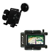 Gomadic Brand Flexible Car Auto Windshield Holder Mount designed for the Garmin Nuvi 1310 - Gooseneck Suction Cup Style Cradle