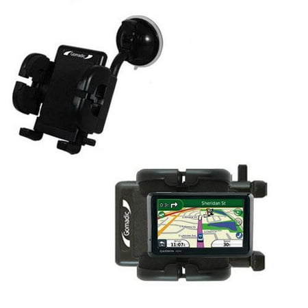 Gomadic Brand Flexible Car Auto Windshield Holder Mount designed for the Garmin Nuvi 1310 - Gooseneck Suction Cup Style Cradle
