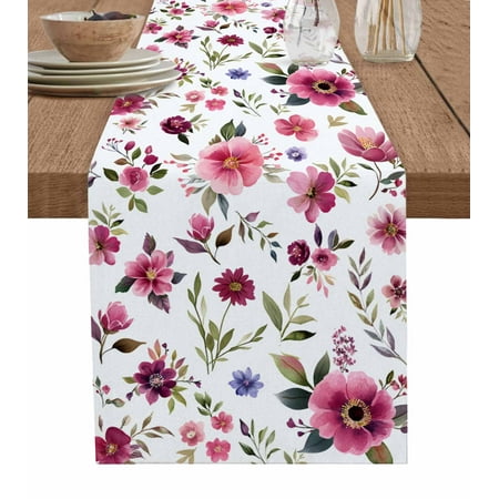 Table Runner Dresser Scarf 13 x 36 Inch Watercolor Spring Pink Flowers Wildflowers Leaf Table Runners Non-Slip Heat Kitchen Dining Table Decor for Indoor Outdoor Home Party Decoration
Table Runner Dresser Scarf 13 x 36 Inch Watercolor Spring Pink Flowers Wildflowers Leaf Table Runners Non-Slip Heat Kitchen Dining Table Decor for Indoor Outdoor Home Party Decoration