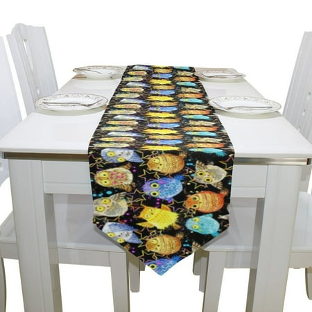 POPCreation Dancing Owls Stars Table Runner 13x90 Inches Black Table Top Decoration
POPCreation Dancing Owls Stars Table Runner 13x90 Inches Black Table Top Decoration