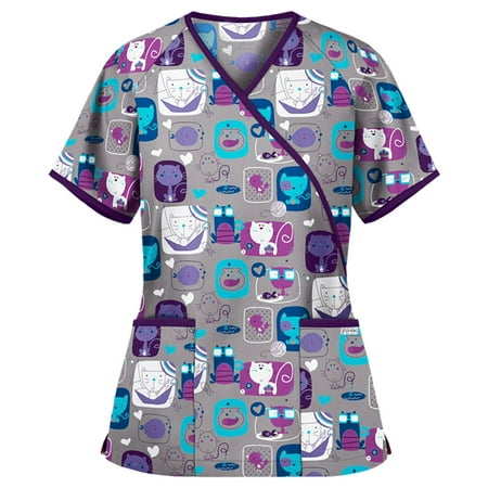 UDAXB Womens Nursing Scrub Tops Valentine s Day Love Heart Printed Working Uniform Short Sleeve V-Neck Workwear Blouse T-shirt with Pockets
UDAXB Womens Nursing Scrub Tops Valentine s Day Love Heart Printed Working Uniform Short Sleeve V-Neck Workwear Blouse T-shirt with Pockets