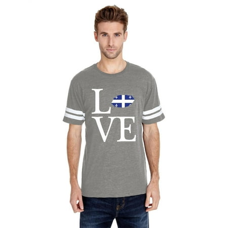 Love Canada Quebec Men Football Fine Jersey Tee