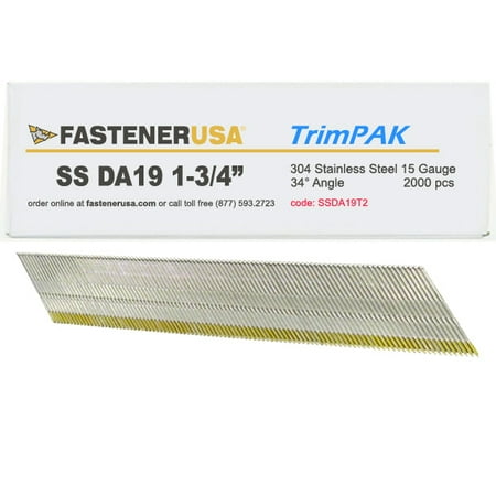 1-3/4 DA19 ANGLE FINISH NAILS 15 GAUGE 304 STAINLESS STEEL 2M TrimPak
1-3/4 DA19 ANGLE FINISH NAILS 15 GAUGE 304 STAINLESS STEEL 2M TrimPak