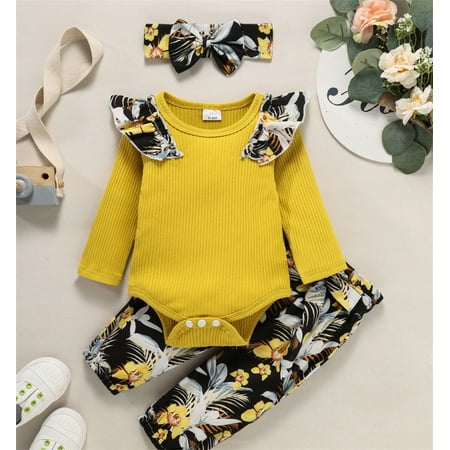 Hunpta Baby Girls Long Sleeve Rib Romper Blouse Tops Print Pants Trousers With Headbands Outfit Set 3PCS Clothes
Hunpta Baby Girls Long Sleeve Rib Romper Blouse Tops Print Pants Trousers With Headbands Outfit Set 3PCS Clothes