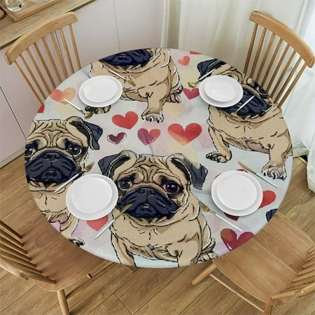 Pug Dogs Round Table Cover Stain Resistant Washable Indoor Outdoor Kitchen Dining Wedding Parties 100% Fiber 54-58
Pug Dogs Round Table Cover Stain Resistant Washable Indoor Outdoor Kitchen Dining Wedding Parties 100% Fiber 54-58