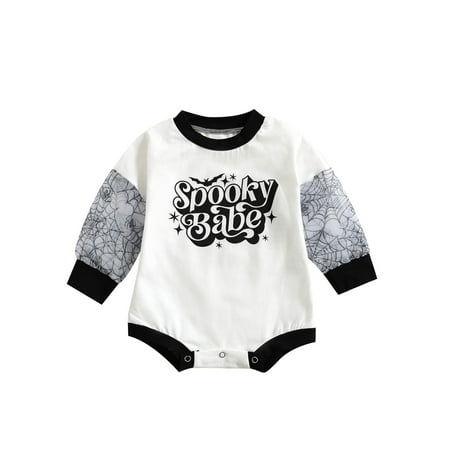 One opening Baby Boys Girl Jumpsuits Long Sleeve Round Neck Halloween Letters Print Loose Crotch Button Romper Tops for 0-24M Toddler Kids
One opening Baby Boys Girl Jumpsuits Long Sleeve Round Neck Halloween Letters Print Loose Crotch Button Romper Tops for 0-24M Toddler Kids