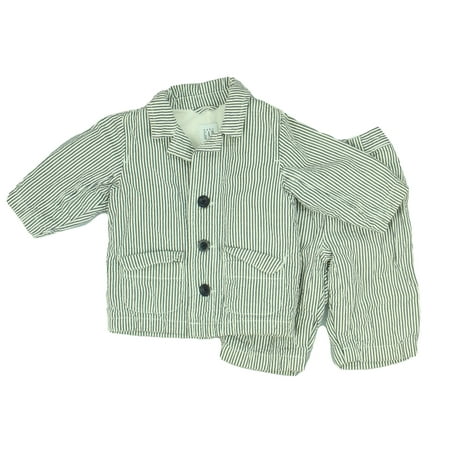 

Pre-owned Gap Boys White | Navy Stripes Apparel Sets size: 3 - 6 Months