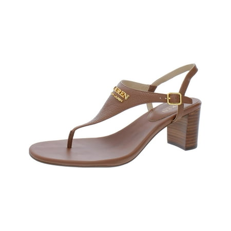 Lauren Ralph Lauren Womens Westcott Pebbled Leather Logo Thong Sandals
