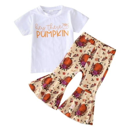 Toddler Girls Outfits Casual Outfits Summer Short Sleeve Pumpkins Letter Prints Tops Pants 2Pcs Set Fall Girls Clothings 6 Months-12 Months
Toddler Girls Outfits Casual Outfits Summer Short Sleeve Pumpkins Letter Prints Tops Pants 2Pcs Set Fall Girls Clothings 6 Months-12 Months