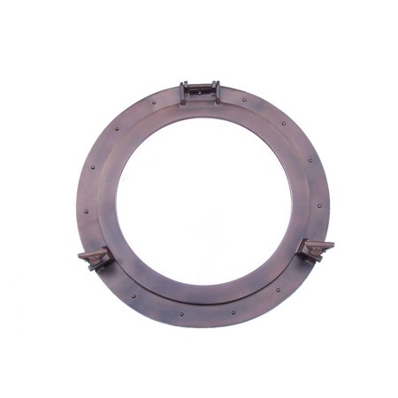Bronze Decorative Ship Porthole Mirror 24" - Decorative Porthole Mirror - Nautical Decor