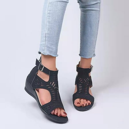ZBCHLS Summer Fish Mouth Open Toe Slip-on Sandals Womens Platform Wedge Slides Slip on Hollow Sandals Roman Leather Slippers with Arch Support Casual Comfy Walking Shoes
ZBCHLS Summer Fish Mouth Open Toe Slip-on Sandals Womens Platform Wedge Slides Slip on Hollow Sandals Roman Leather Slippers with Arch Support Casual Comfy Walking Shoes