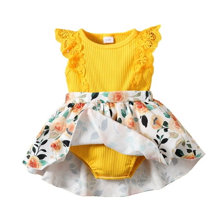 Mikrdoo Infant Baby Girls Dress Rib Sleeveless 12 Months Girls Summer Splice 18 Months Girls Floral Print One Piece Romper Dress Yellow
Mikrdoo Infant Baby Girls Dress Rib Sleeveless 12 Months Girls Summer Splice 18 Months Girls Floral Print One Piece Romper Dress Yellow