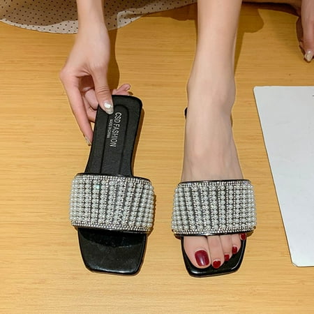 Aoujea Clearance Items Comfortable Sandals for Women Casual Beach Fashion Leisure Rhinestone Flat Beach Slippers Black 7.5
Aoujea Clearance Items Comfortable Sandals for Women Casual Beach Fashion Leisure Rhinestone Flat Beach Slippers Black 7.5
