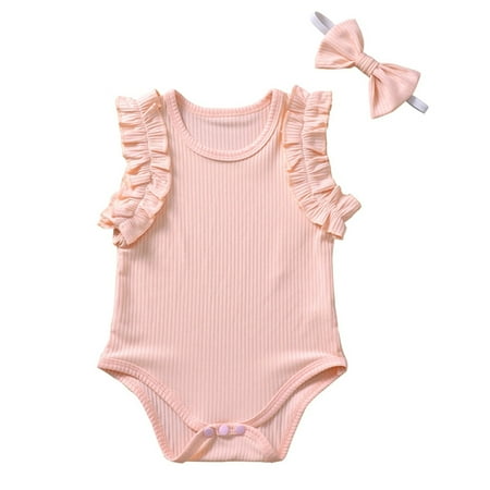 Toddler Newborn Baby Girls Clothes Rompers Ruffle Sleeveless Romper & Headband Newborn Onesies Jumpsuit Bodysuit 2PCS Outfits Set
Toddler Newborn Baby Girls Clothes Rompers Ruffle Sleeveless Romper & Headband Newborn Onesies Jumpsuit Bodysuit 2PCS Outfits Set