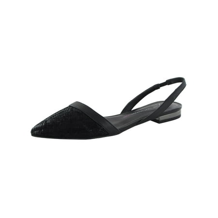 Isaac Mizrahi Live Womens Grace Leather Flat Shoes Black US 9.5