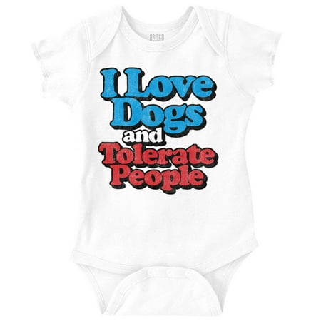Love Dogs Tolerate People Antisocial Romper Boys or Girls Infant Baby Brisco Brands 12M
Love Dogs Tolerate People Antisocial Romper Boys or Girls Infant Baby Brisco Brands 12M