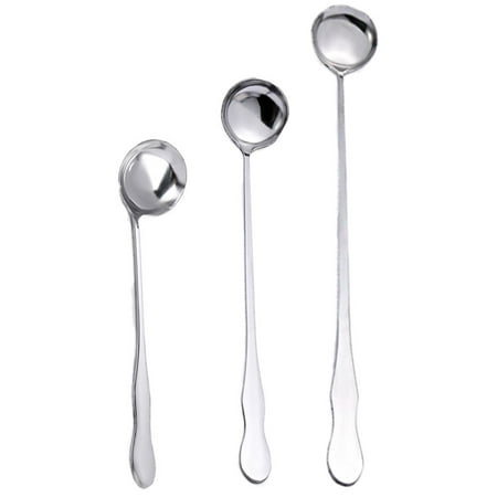 

3Pcs Kitchen Accessories Ice Cream Stainless Steel Long Handle Honey Stir Spoon Tableware Dessert Scoop Dinnerware