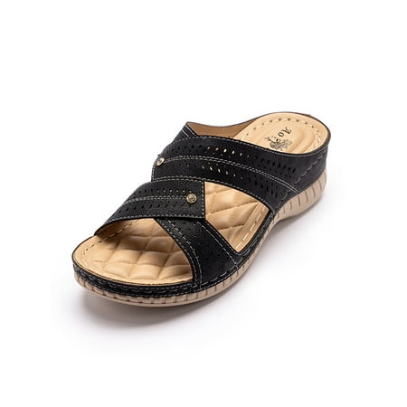 Sanviglor Ladies Sandals Beach Sandal Summer Casual Shoes Indoor Outdoor Comfort Lightweight Slides Slippers Vintage Slip On Black 8
Sanviglor Ladies Sandals Beach Sandal Summer Casual Shoes Indoor Outdoor Comfort Lightweight Slides Slippers Vintage Slip On Black 8