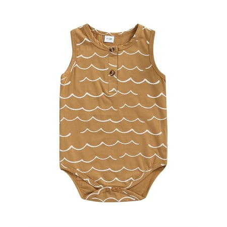 Sunisery Newborn Baby Boys Girls Romper Print Sleeveless Round Neck Bodysuit Bottom Snap Button Summer Jumpsuit Brown Newborns
Sunisery Newborn Baby Boys Girls Romper Print Sleeveless Round Neck Bodysuit Bottom Snap Button Summer Jumpsuit Brown Newborns