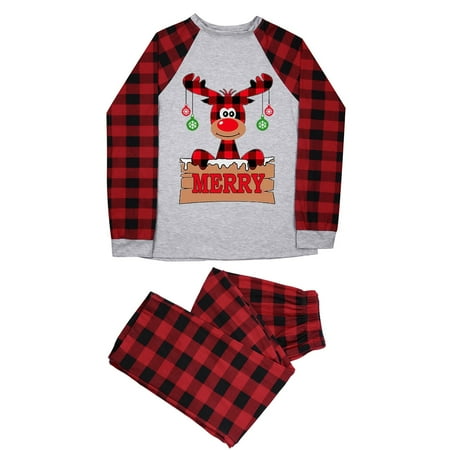 Tangnade home pajamas Family Matching Christmas Pajamas Set Plaid Sleeves Cute Pattern Printing Festival For Adults & Kids Parent-Child Outfit Top trousers Gray XL
Tangnade home pajamas Family Matching Christmas Pajamas Set Plaid Sleeves Cute Pattern Printing Festival For Adults & Kids Parent-Child Outfit Top trousers Gray XL