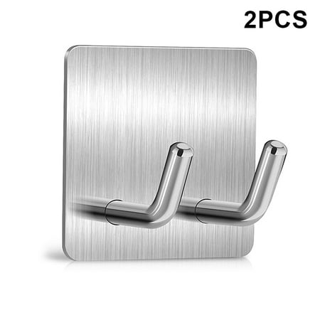 Premium Adhesive Hooks Heavy Duty Stainless Steel Dual Spikes Wall Hooks Strong Adhesive Stick-on 2pcs
Premium Adhesive Hooks Heavy Duty Stainless Steel Dual Spikes Wall Hooks Strong Adhesive Stick-on 2pcs