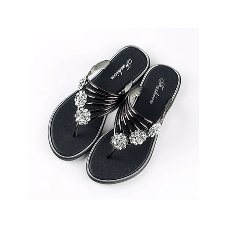Frontwalk Women Slides Rhinestones Shoes Slip On Slippers Bathroom Non Flip Flops Ladies Backless Flats Black 8
Frontwalk Women Slides Rhinestones Shoes Slip On Slippers Bathroom Non Flip Flops Ladies Backless Flats Black 8