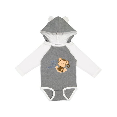 Inktastic papa s little monkey Gift Baby Boy or Baby Girl Long Sleeve Bodysuit