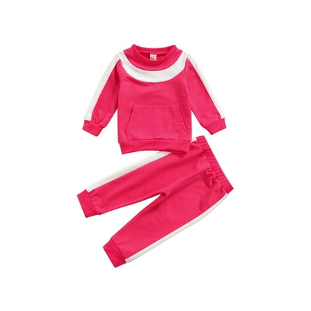 Canrulo Autumn Casual Kids Girls 2pcs Clothes Patchwork Long Sleeve Pocket Sweatshirt Tops Pants Set Rose Red 3-4 Years
Canrulo Autumn Casual Kids Girls 2pcs Clothes Patchwork Long Sleeve Pocket Sweatshirt Tops Pants Set Rose Red 3-4 Years